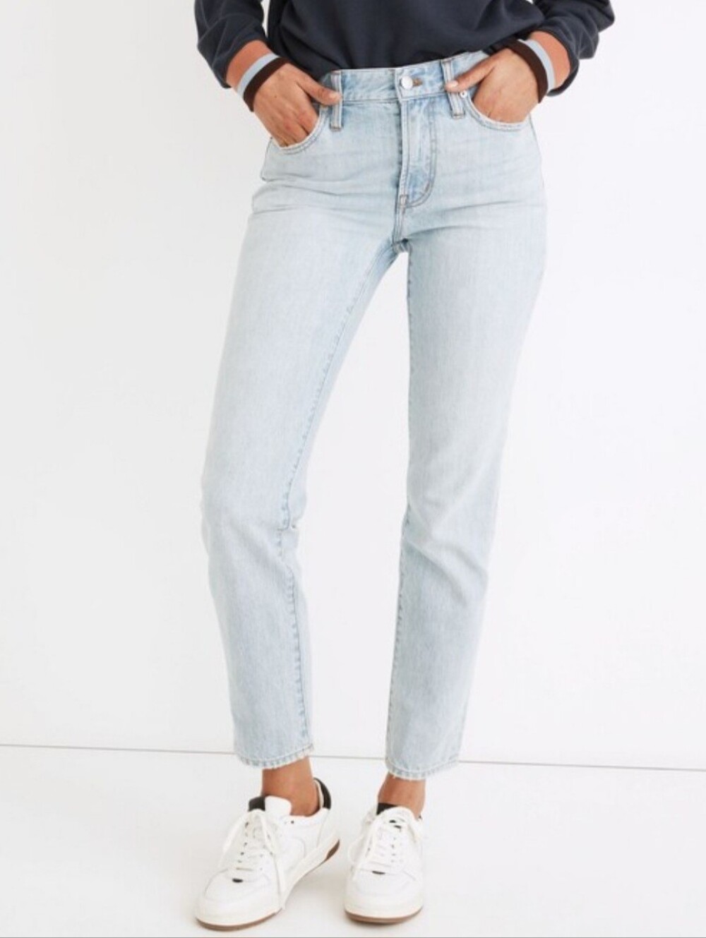 Madewell Mid-Rise Perfect Vintage Jeans Magic Pockets Light Wash Women's Size 24 - Picture 2 of 16